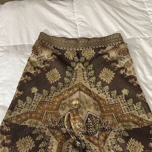 Zara Brown and Green Wide Leg Pants